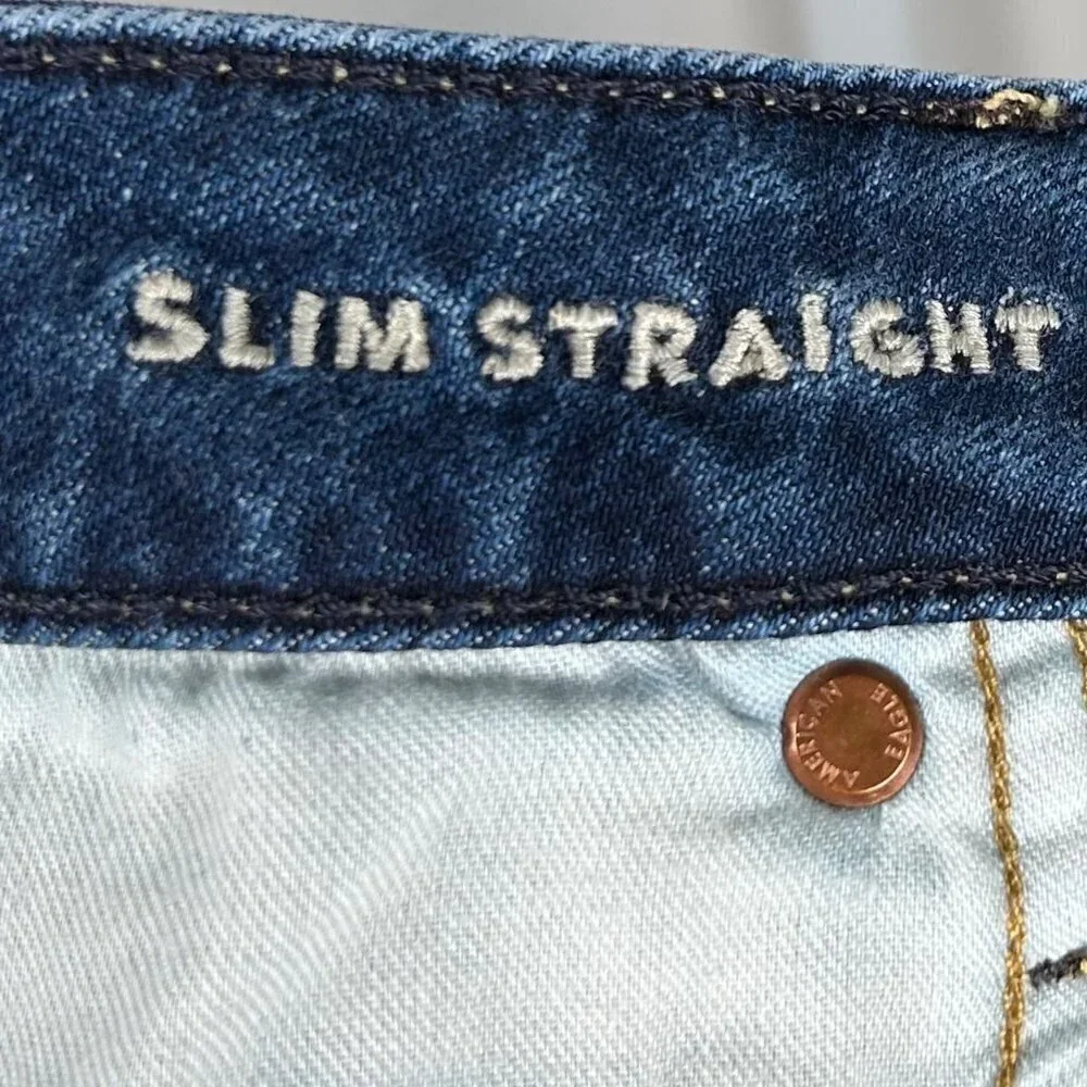 American Eagle Slim Straight Size 34x32 Men Jeans Denim Stretch